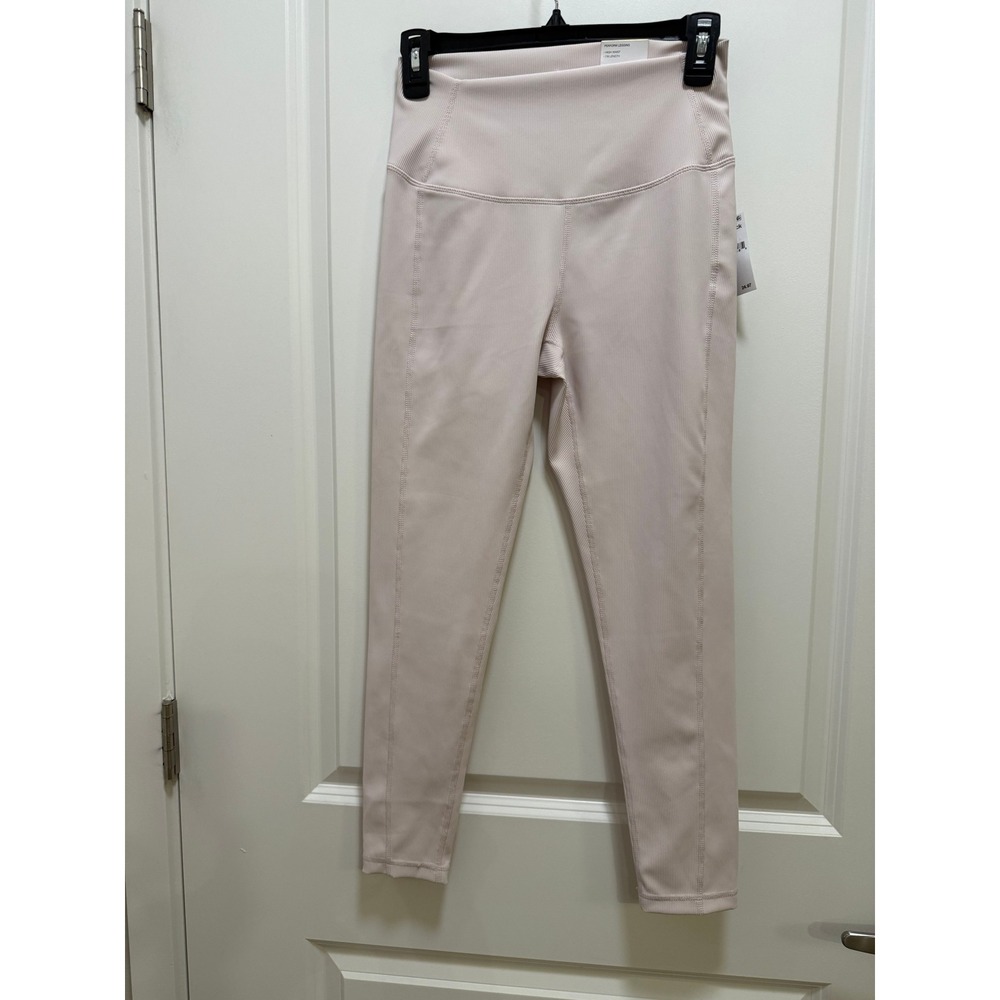 Z by Zella Perform Ribbed High Waist 7/8 Leggings Pink Ice M RZ503874MI